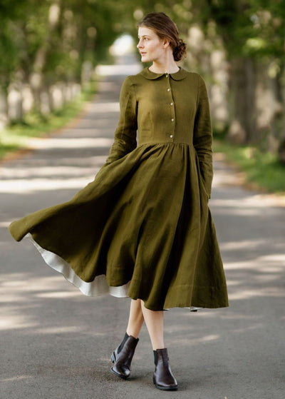 Classic Dress, Long Sleeve, Rosemary Green
