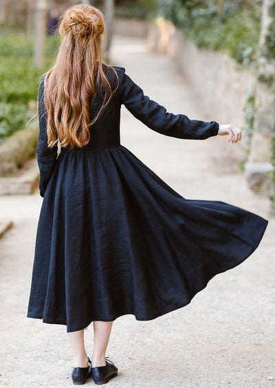 Classic Dress, Long Sleeve - Son de Flor#color_black-pansy