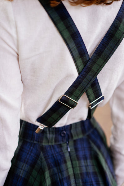 Suspenders, Linen#color_blue-tartan
