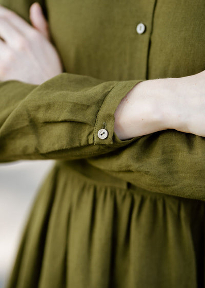 Classic Dress, Long Sleeve - Son de Flor#color_rosemary-green