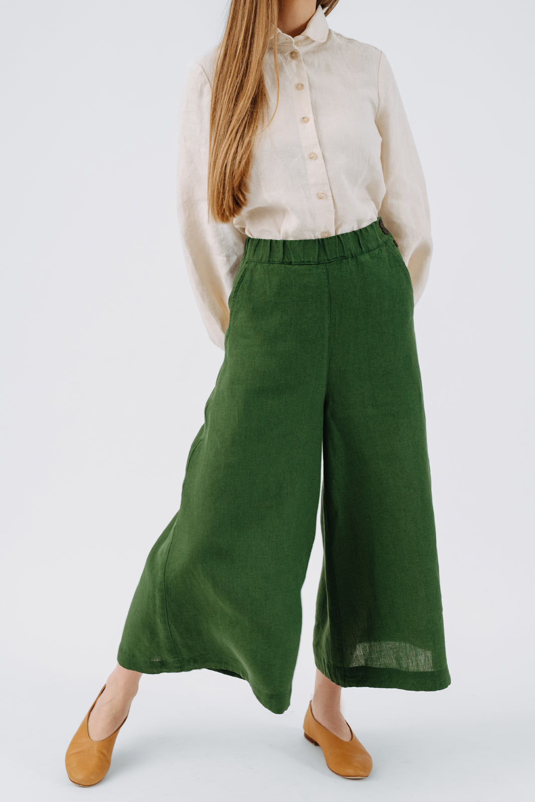 Midi Charlotte Trousers, Emerald Green#color_emerald-green