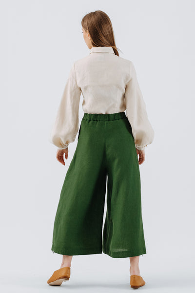 Midi Charlotte Trousers, Emerald Green#color_emerald-green