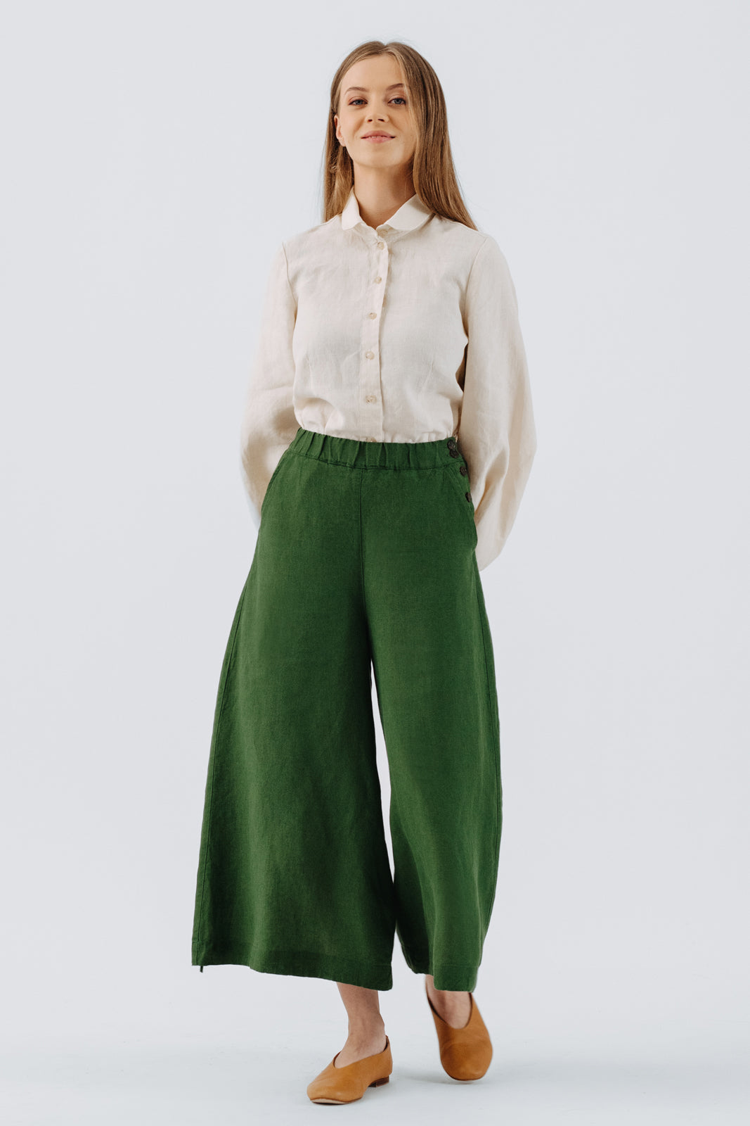 Midi Charlotte Trousers, Emerald Green#color_emerald-green