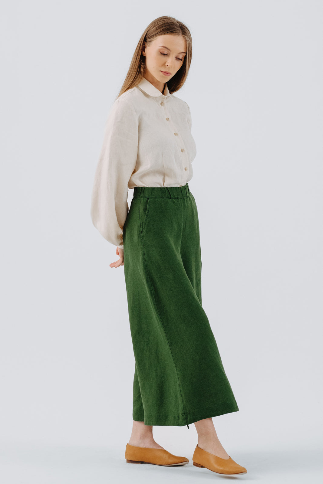 Midi Charlotte Trousers, Emerald Green#color_emerald-green