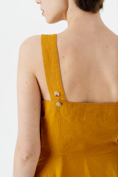 Mini Pinafore Dress, Sleeveless, Marigold