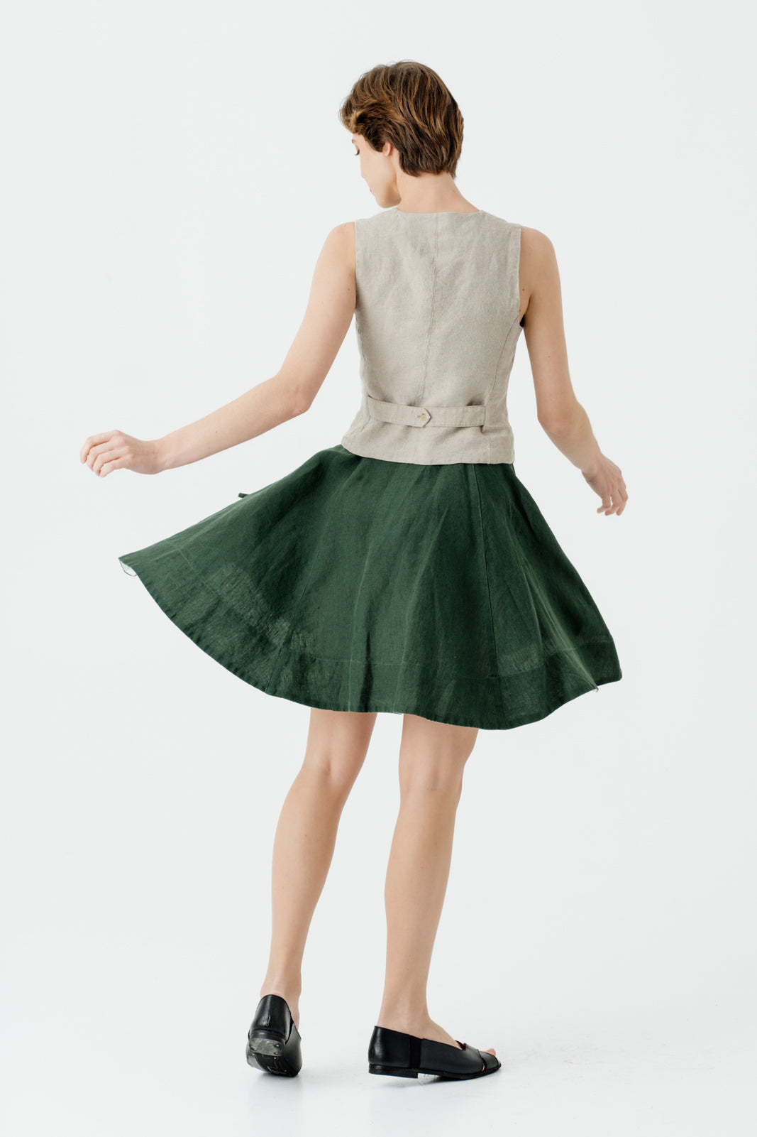 Mini Wrap Skirt, Evergreen