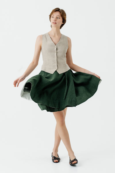 Mini Wrap Skirt, Evergreen