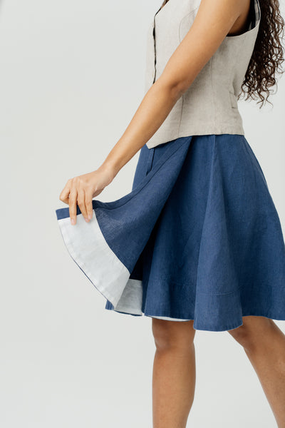 Mini Wrap Skirt, Moonlight Blue