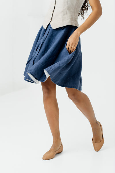 Mini Wrap Skirt, Moonlight Blue