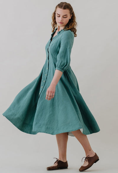 Ophelia Dress, 3/4 Sleeve#color_teal-blue