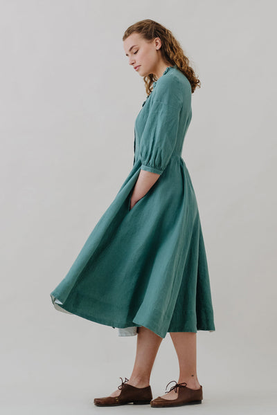 Ophelia Dress, 3/4 Sleeve#color_teal-blue
