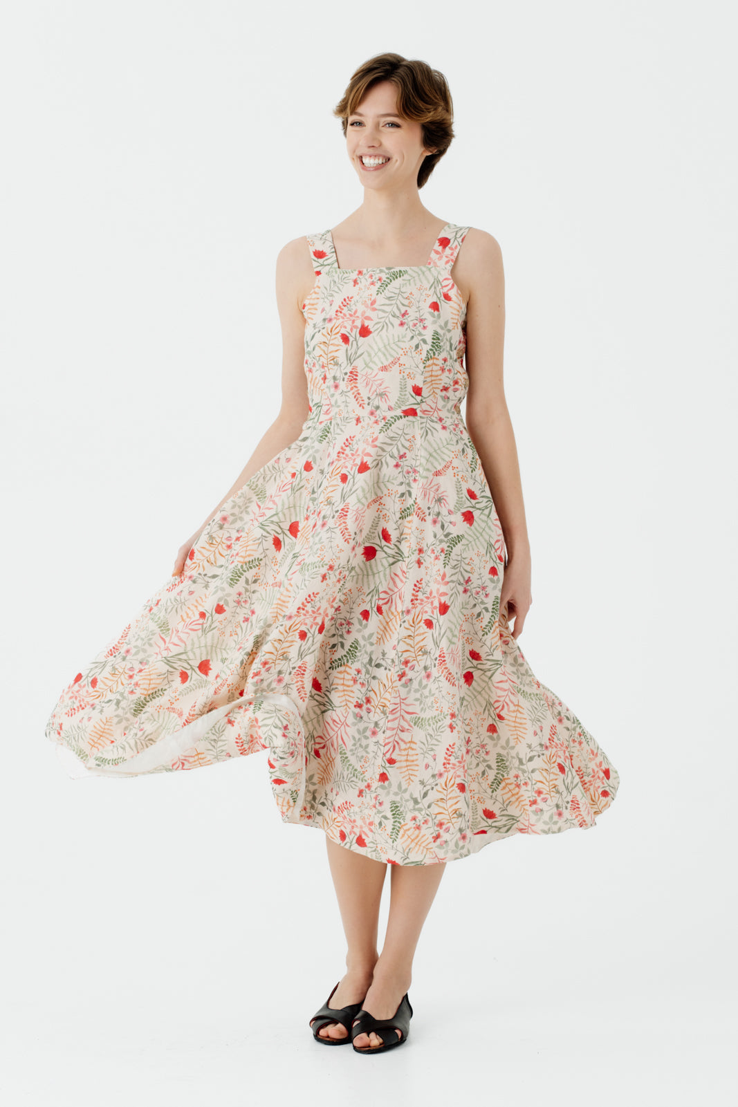 Pinafore Dress, Sleeveless, Whimsical Garden