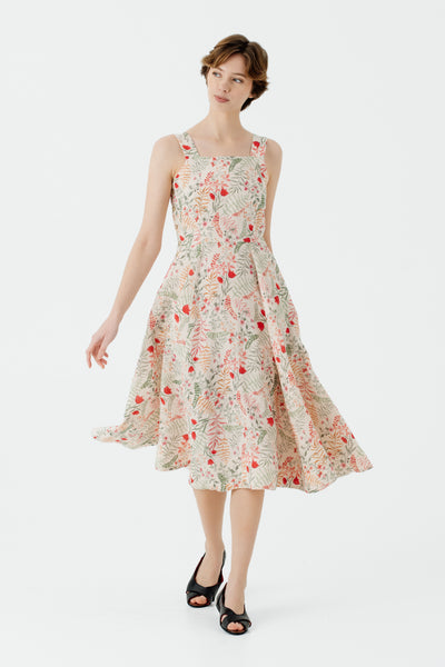 Pinafore Dress, Sleeveless, Whimsical Garden