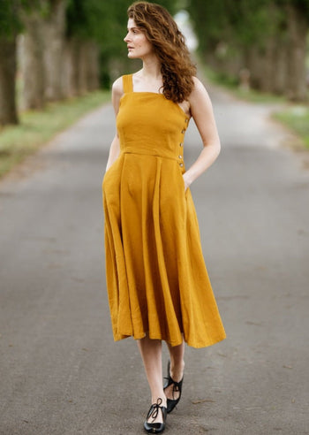 Pinafore Dress, Sleeveless, Marigold