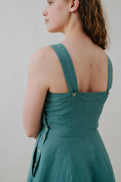 Pinafore Dress, Sleeveless#color_teal-blue