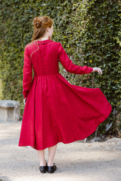Classic Dress, Long Sleeve, Red Poppy