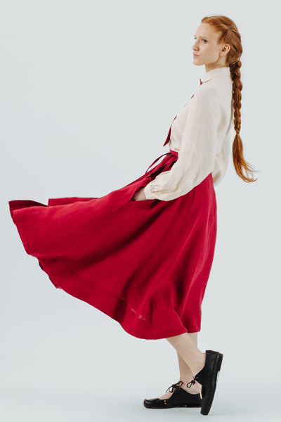 Wrap Skirt, Red Poppy