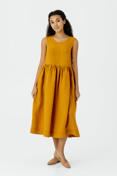 Smock Dress, Sleeveless, Marigold