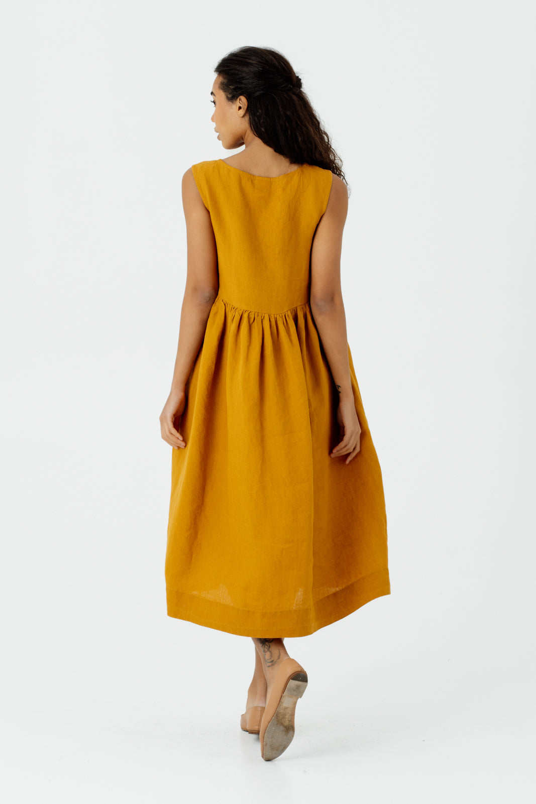 Smock Dress, Sleeveless, Marigold