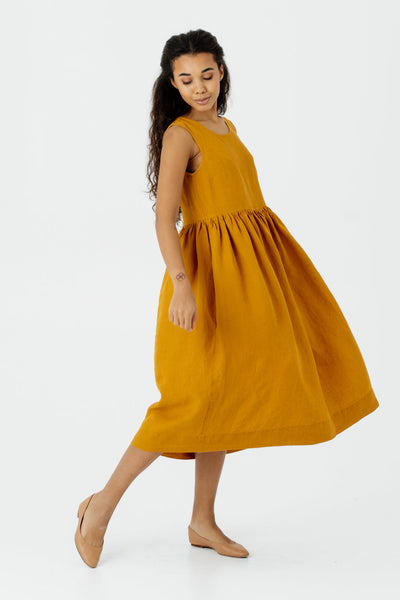 Smock Dress, Sleeveless, Marigold