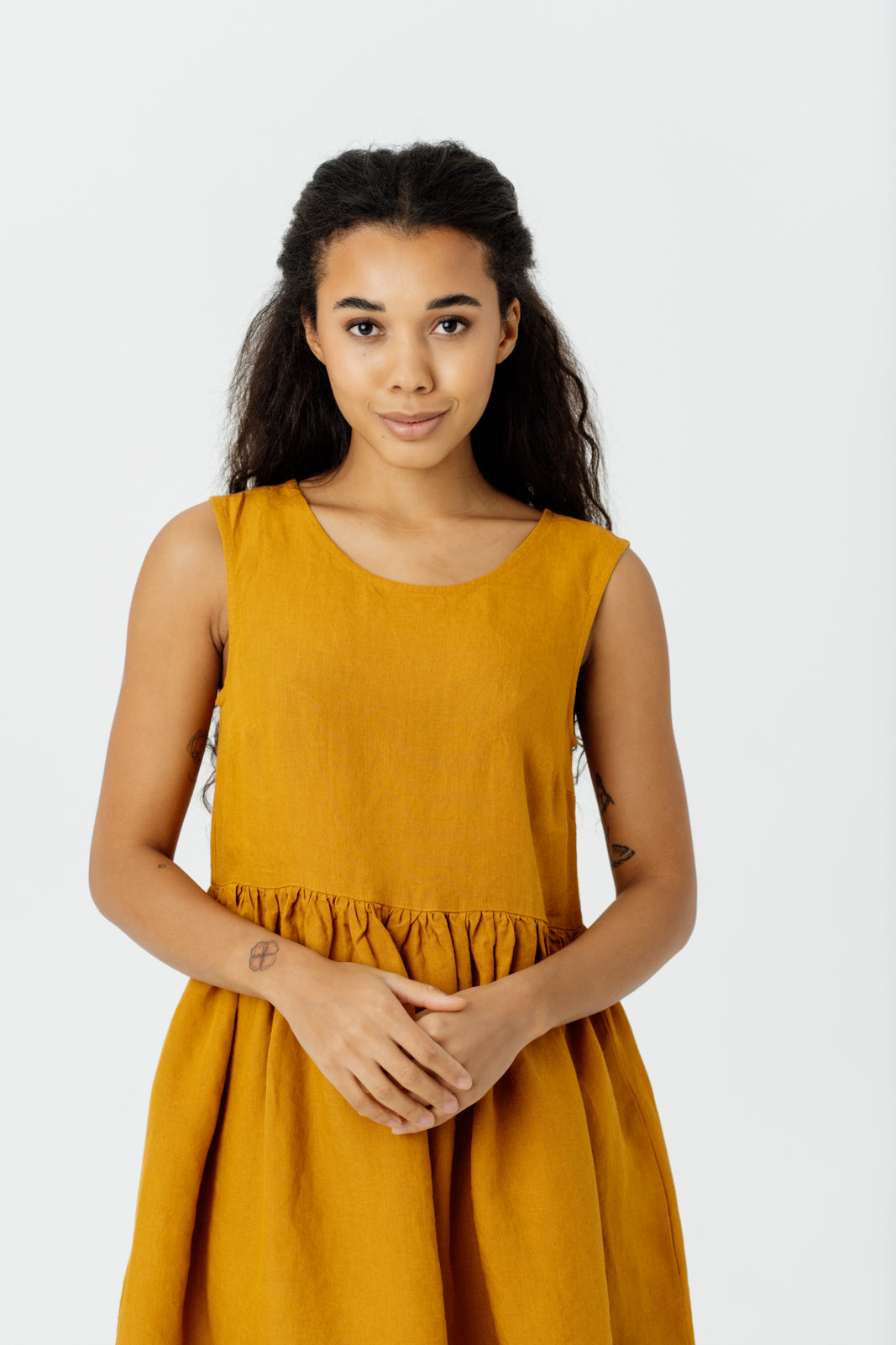 Smock Dress, Sleeveless, Marigold