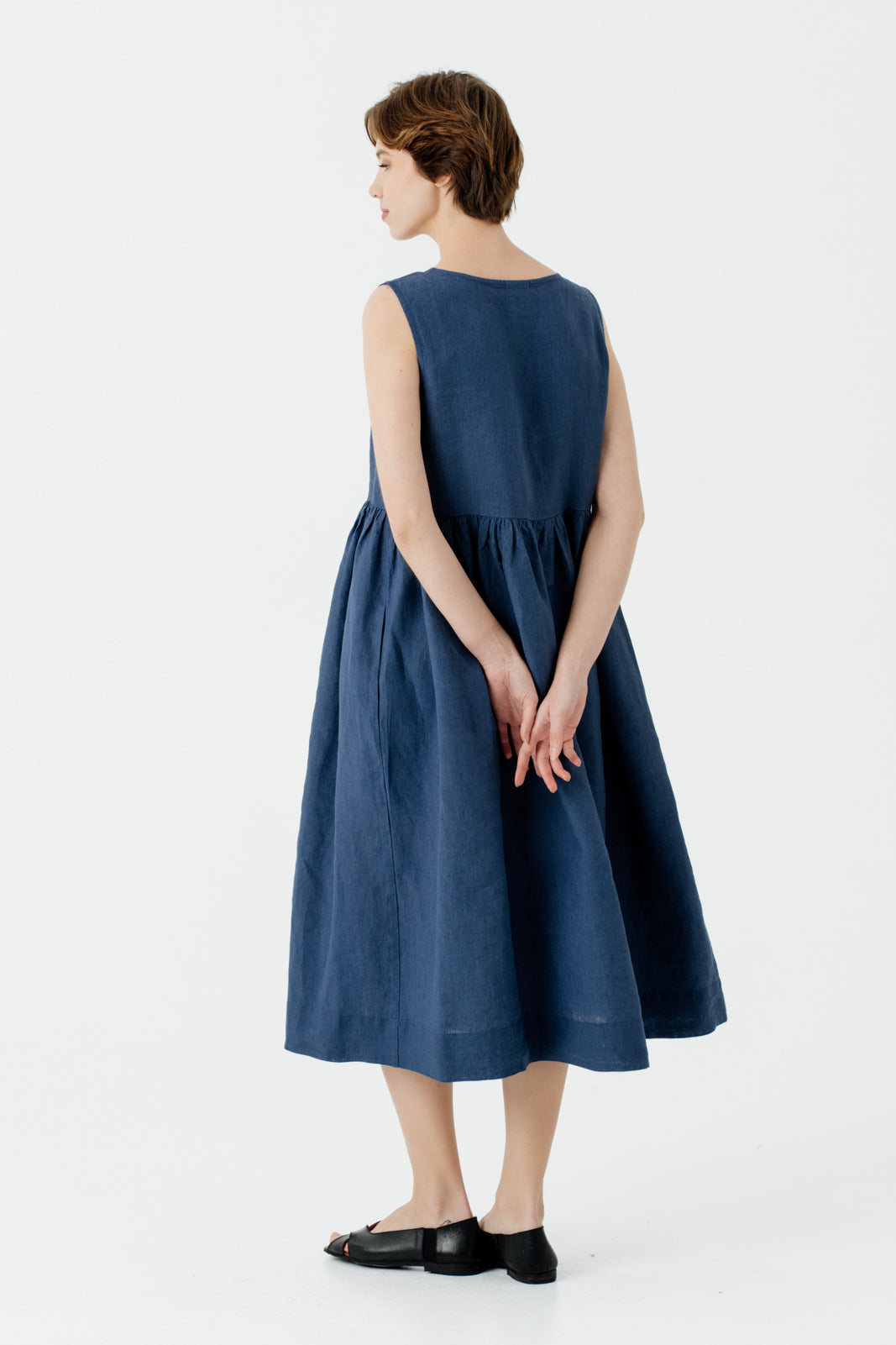 Smock Dress, Sleeveless, Moonlight Blue#color_moonlight-blue