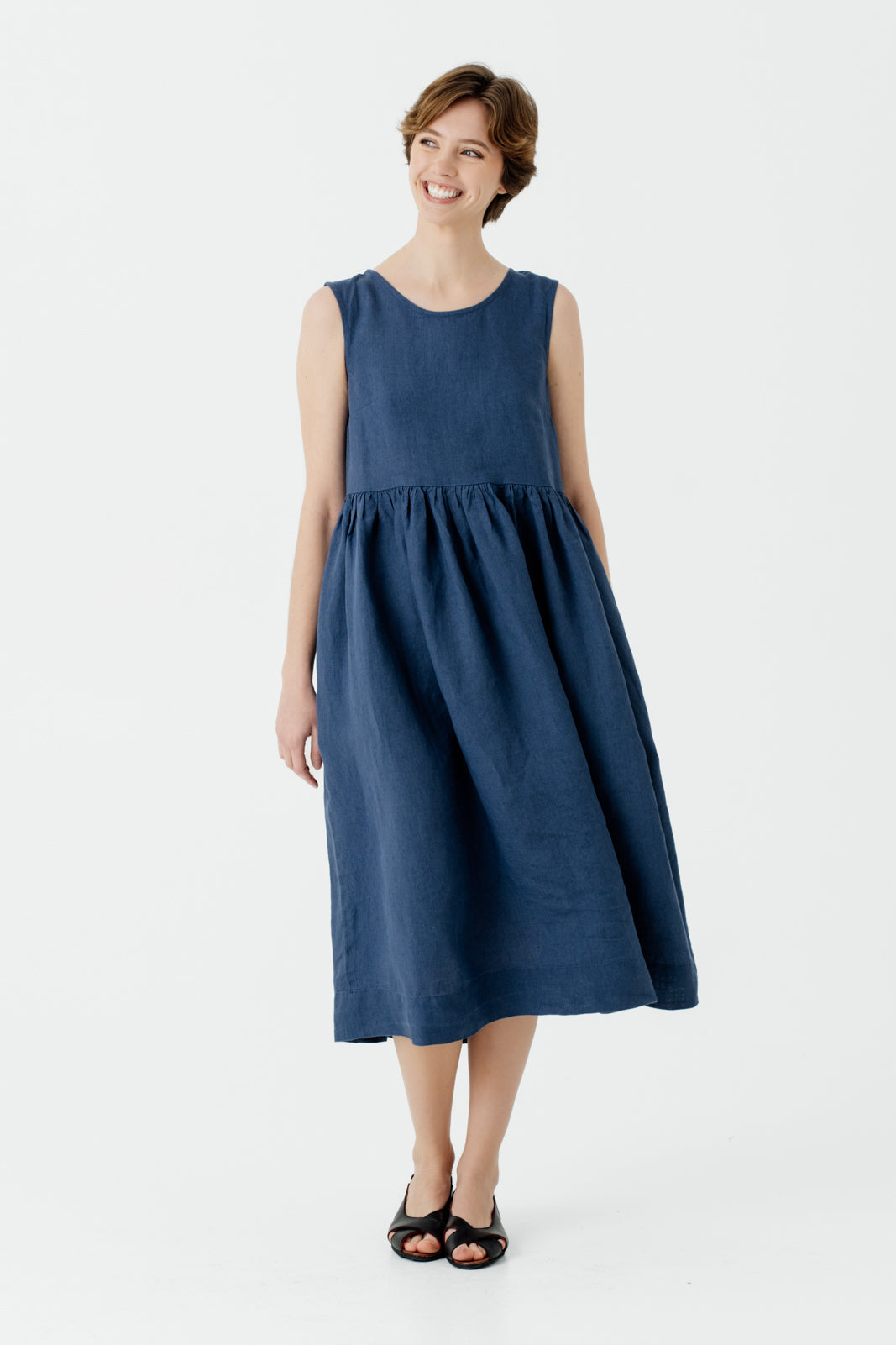 Smock Dress, Sleeveless, Moonlight Blue