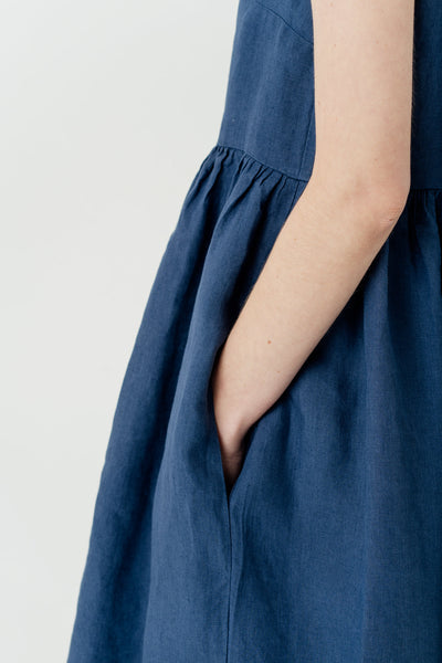 Smock Dress, Sleeveless, Moonlight Blue#color_moonlight-blue