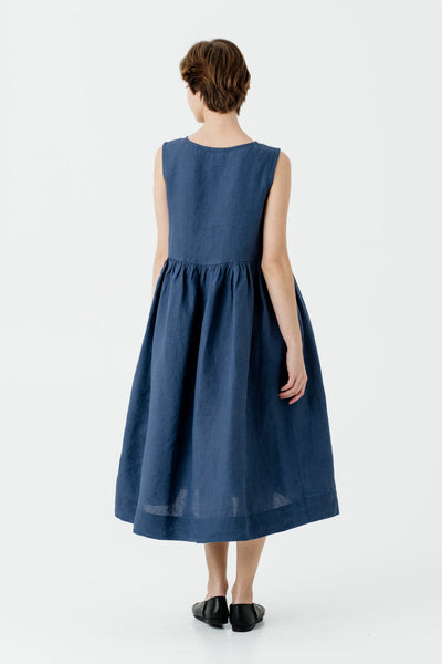 Smock Dress, Sleeveless, Moonlight Blue#color_moonlight-blue