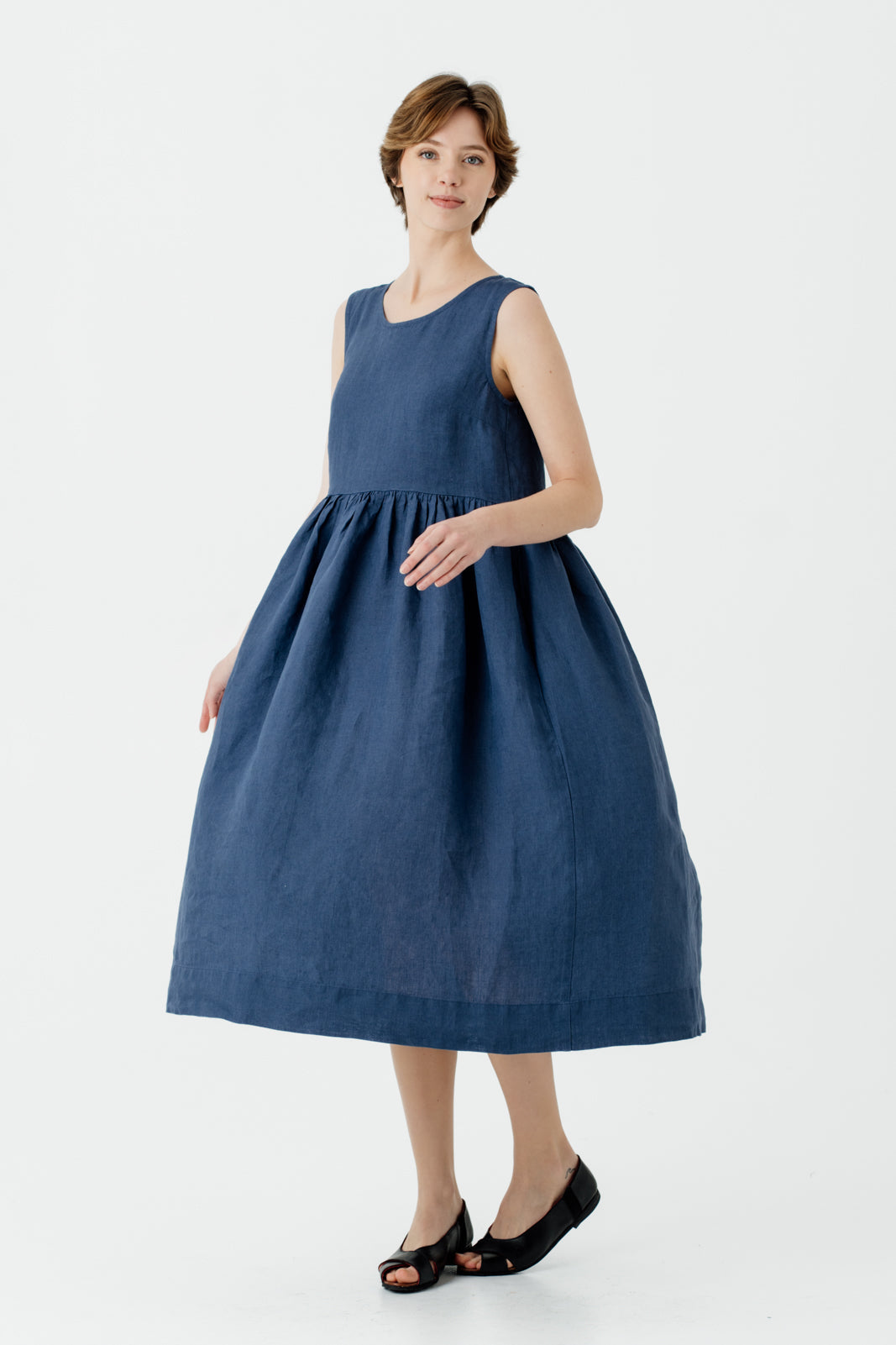 Smock Dress, Sleeveless, Moonlight Blue