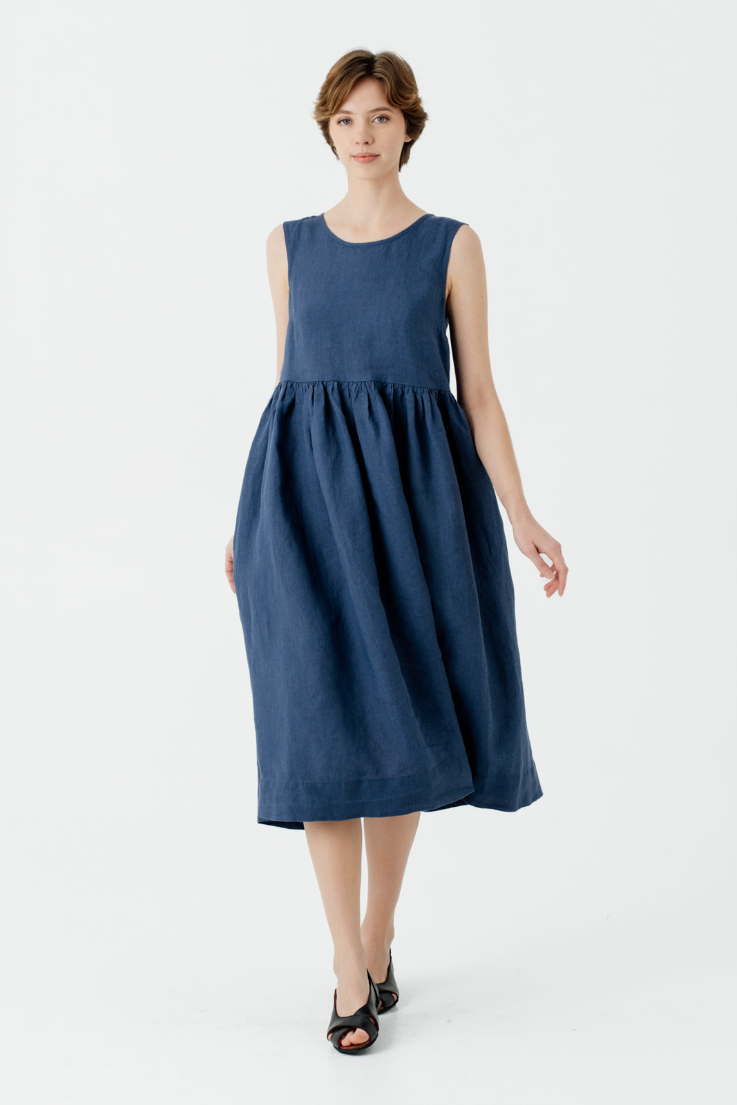 Smock Dress, Sleeveless, Moonlight Blue