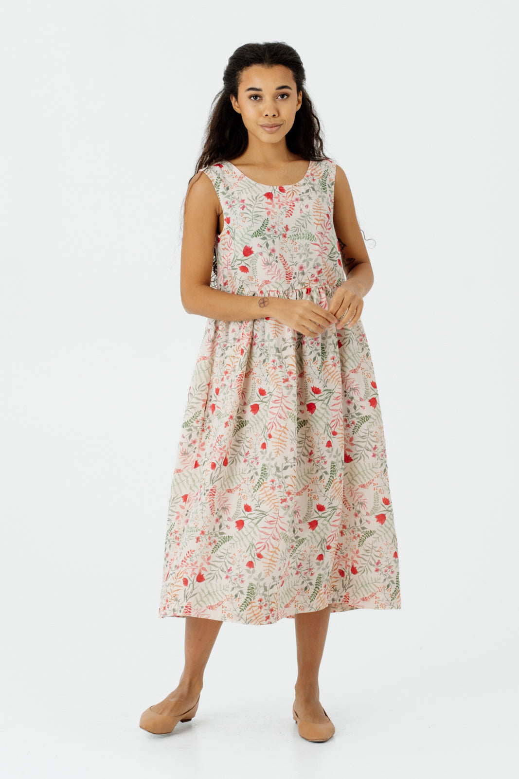 Smock Dress, Sleeveless, Whimsical Garden