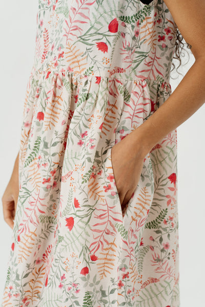 Smock Dress, Sleeveless, Whimsical Garden