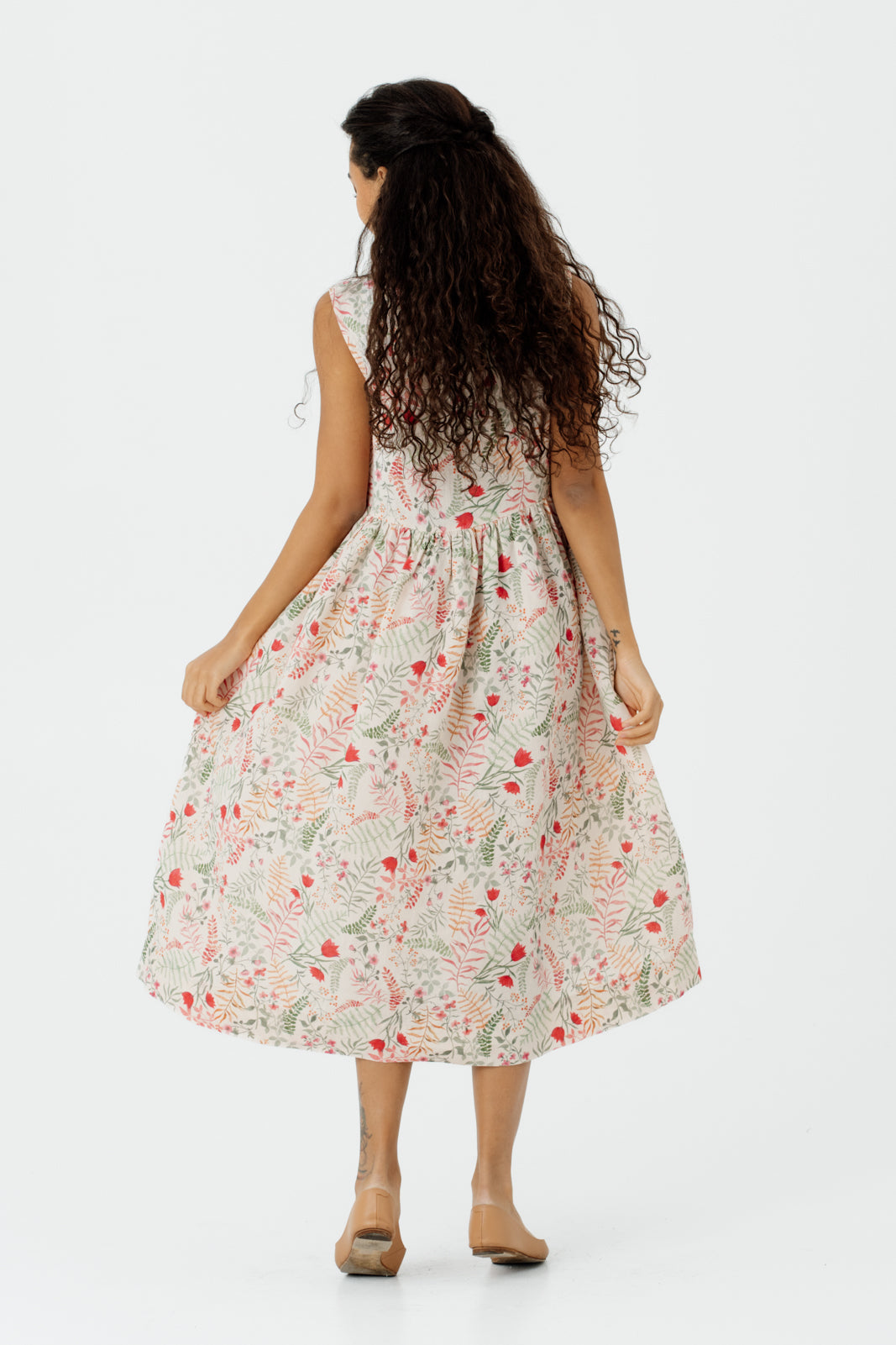 Smock Dress, Sleeveless, Whimsical Garden