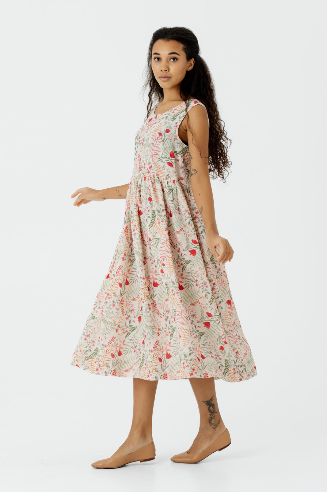 Smock Dress, Sleeveless, Whimsical Garden