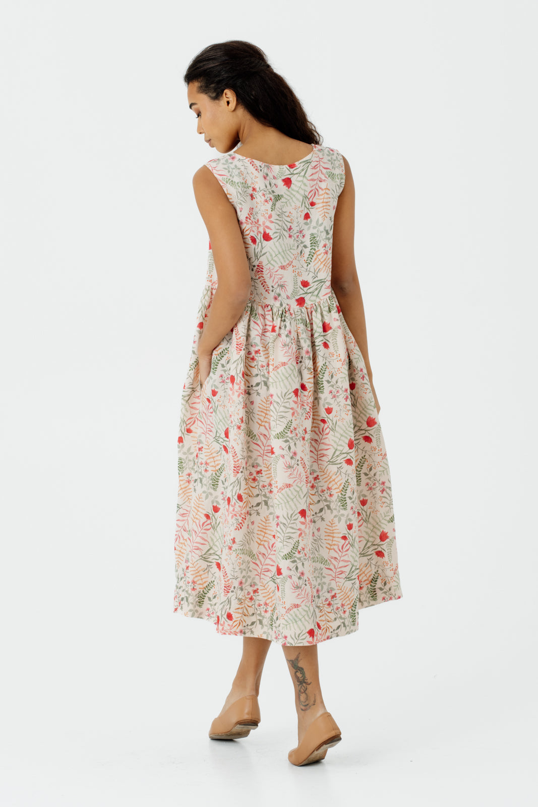 Smock Dress, Sleeveless, Whimsical Garden