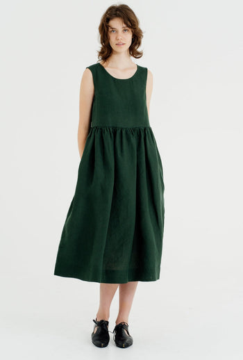 Smock Dress, Sleeveless, Evergreen