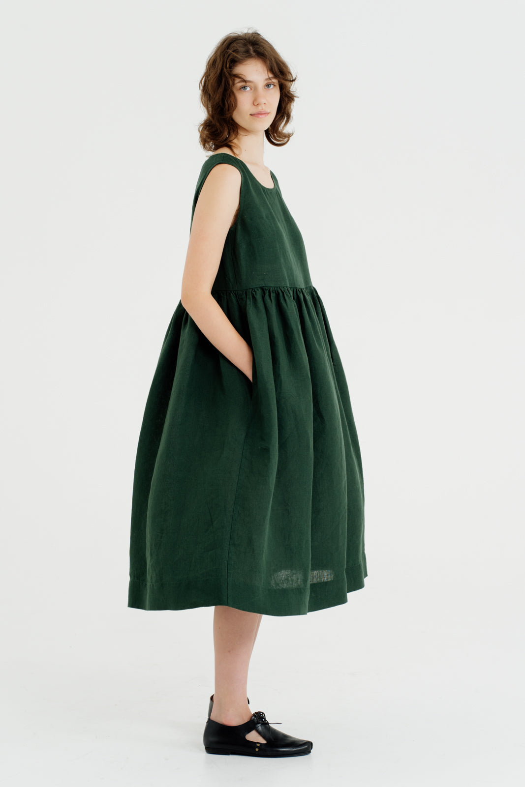 Smock Dress, Sleeveless, Evergreen