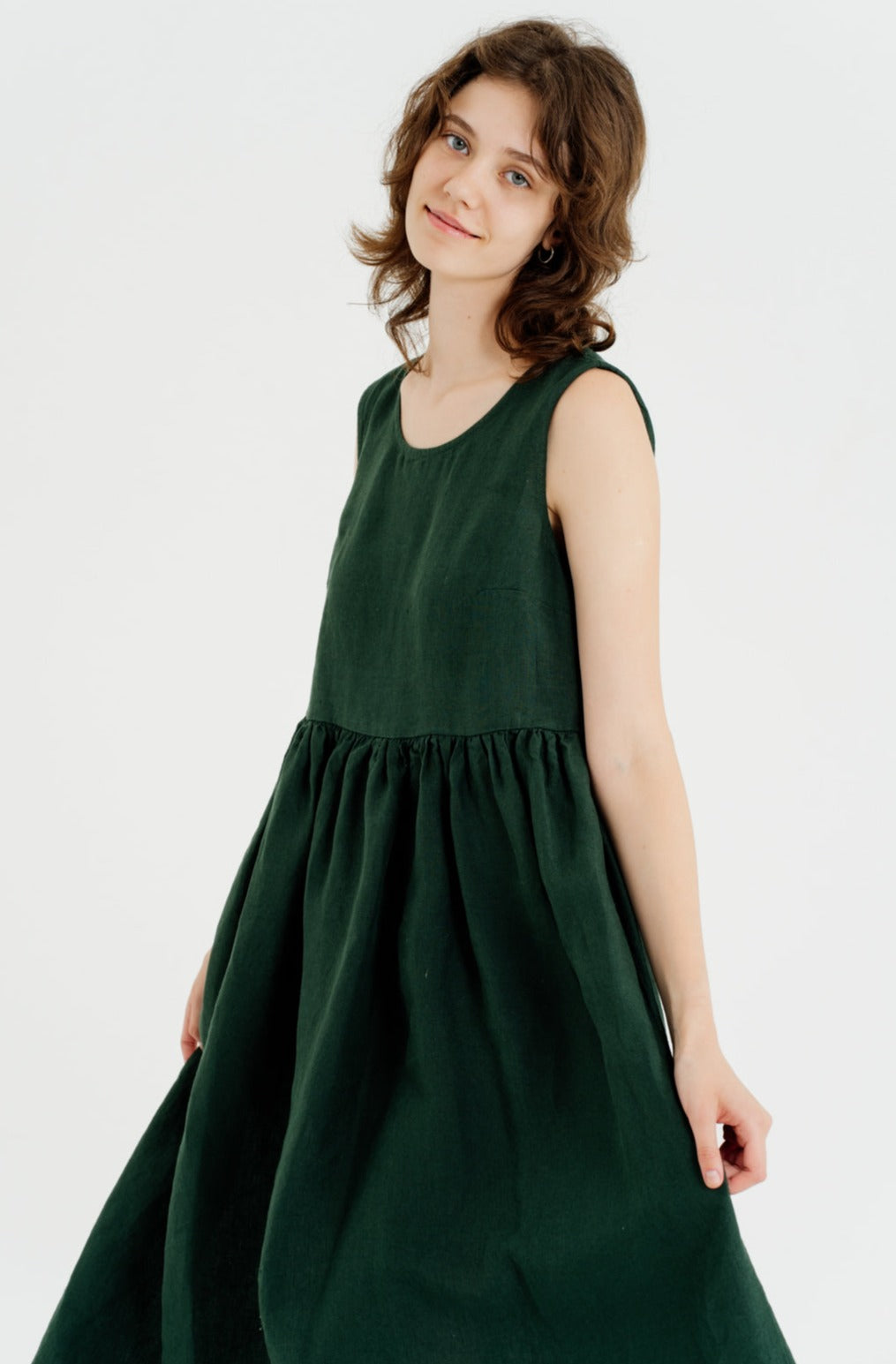 Smock Dress, Sleeveless, Evergreen