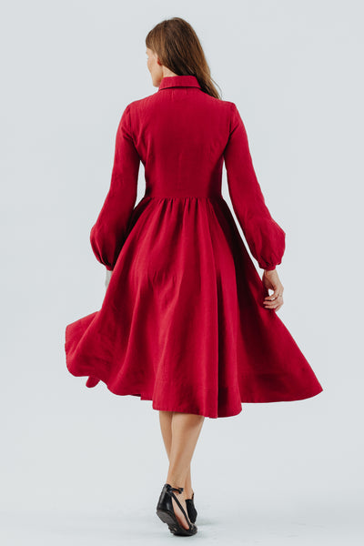 Sophie Dress, Long Sleeve, Son de Flor#color_red-poppy