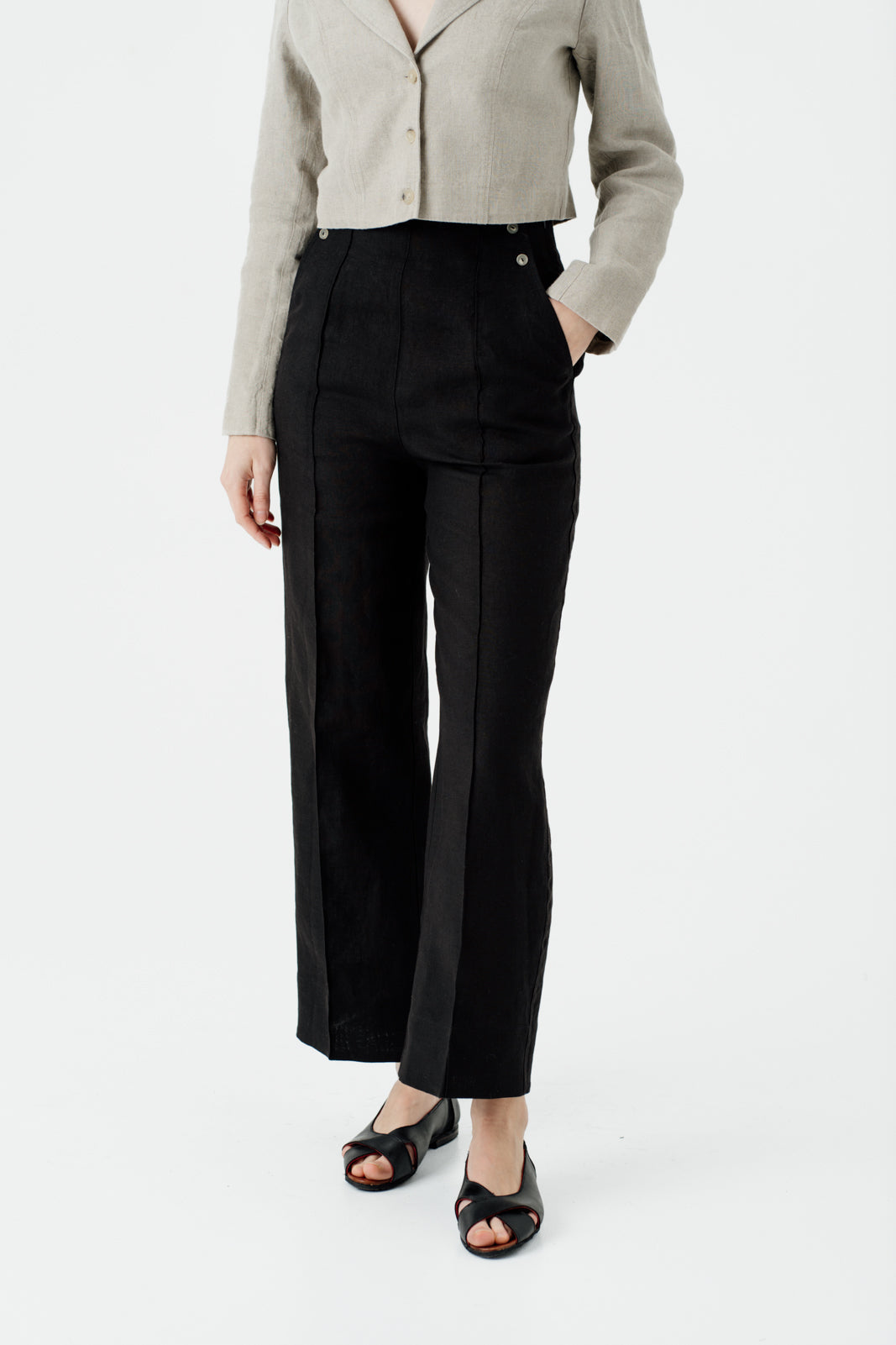 Stella Trousers, Black Pansy