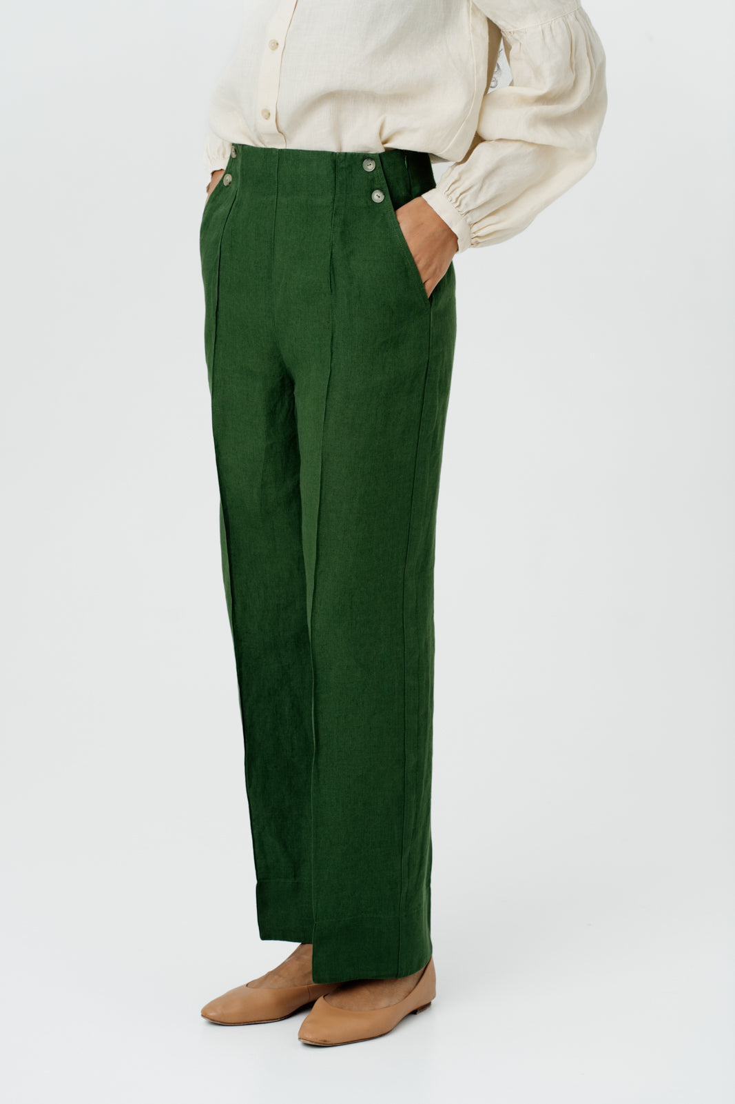 Stella Trousers, Emerald Green