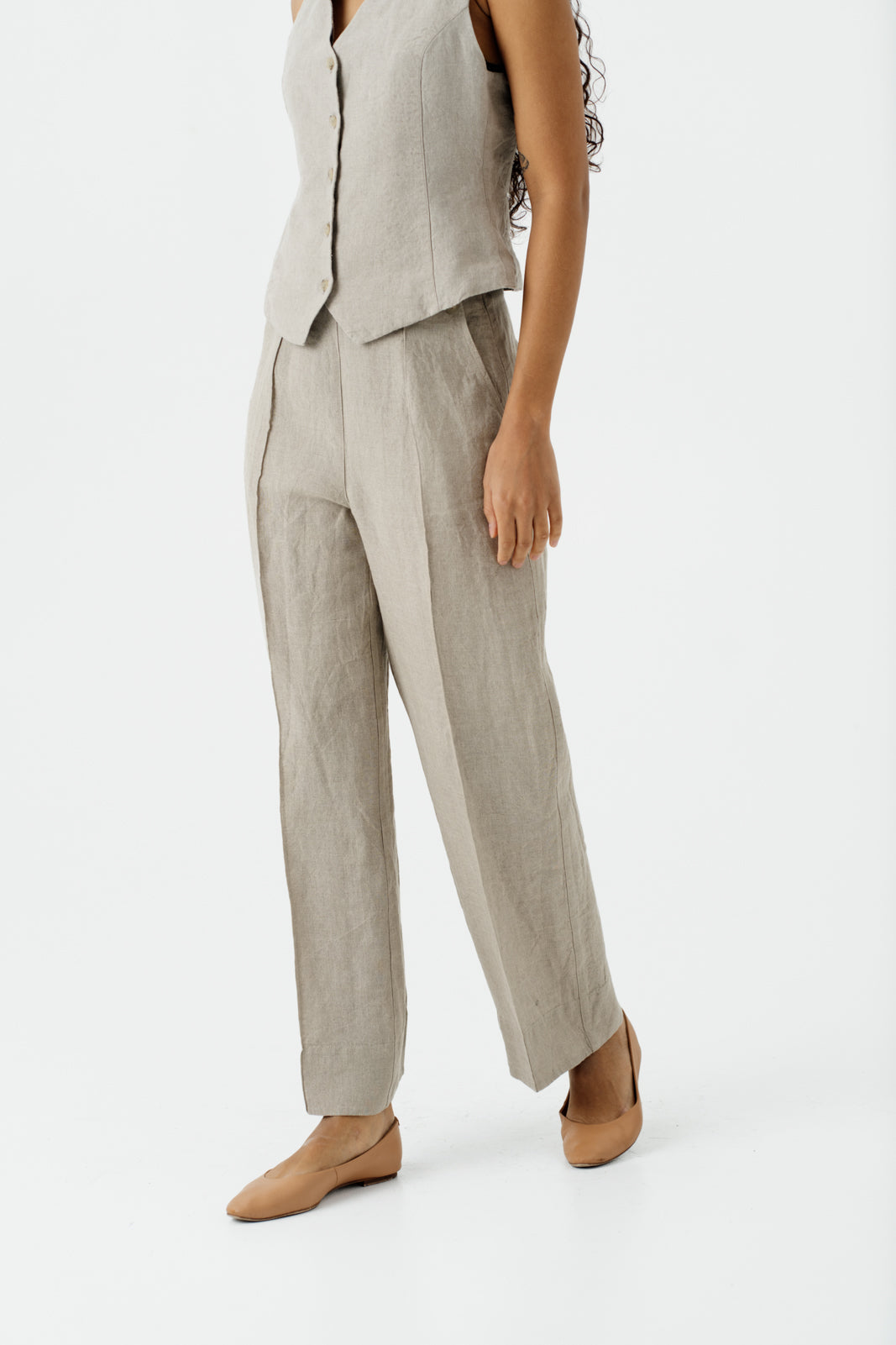 Stella Trousers, Natural Linen