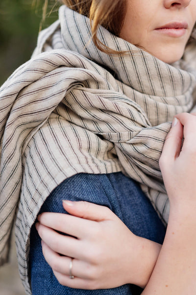 Palisandra Scarf, Natural Stripe