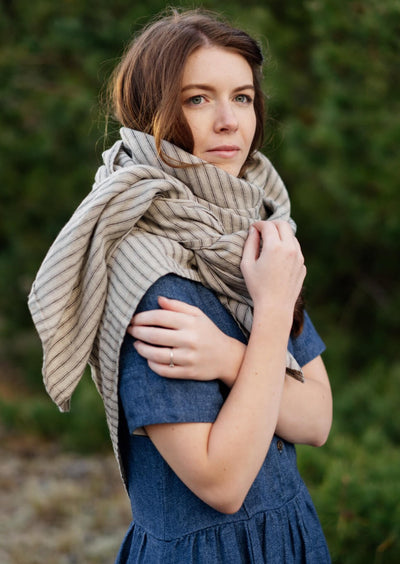 Palisandra Scarf, Natural Stripe