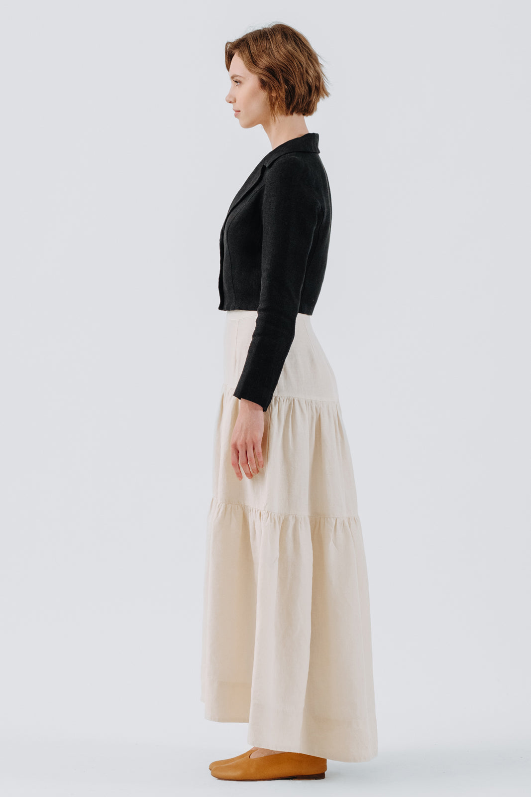 Tiered Skirt, Hemp, Milky White