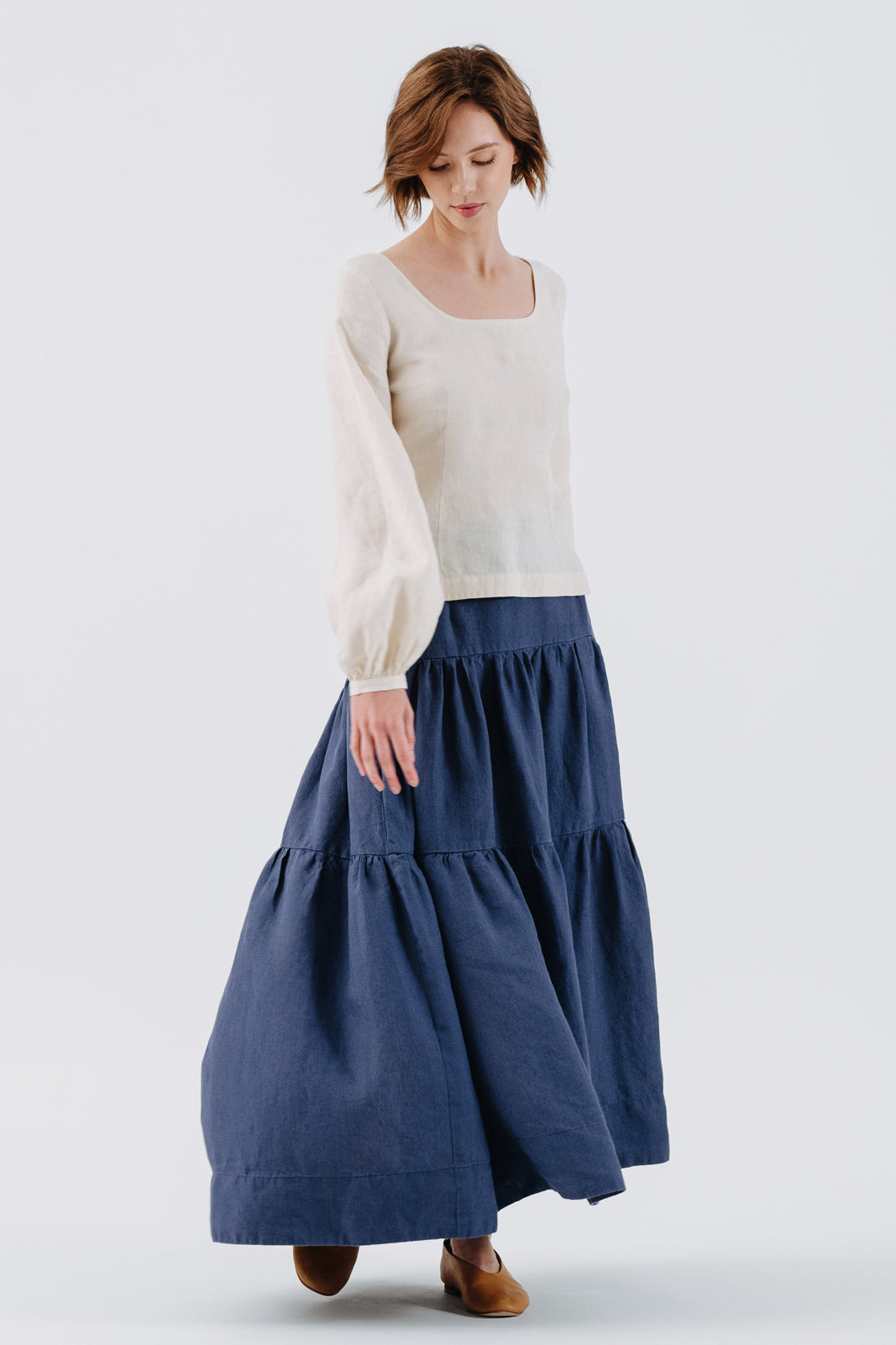 Tiered Skirt, Moonlight Blue