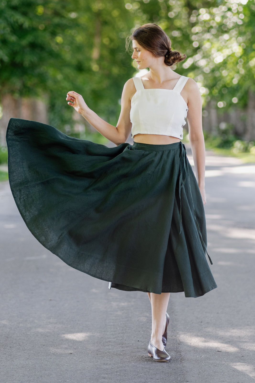 Wrap Skirt, Evergreen