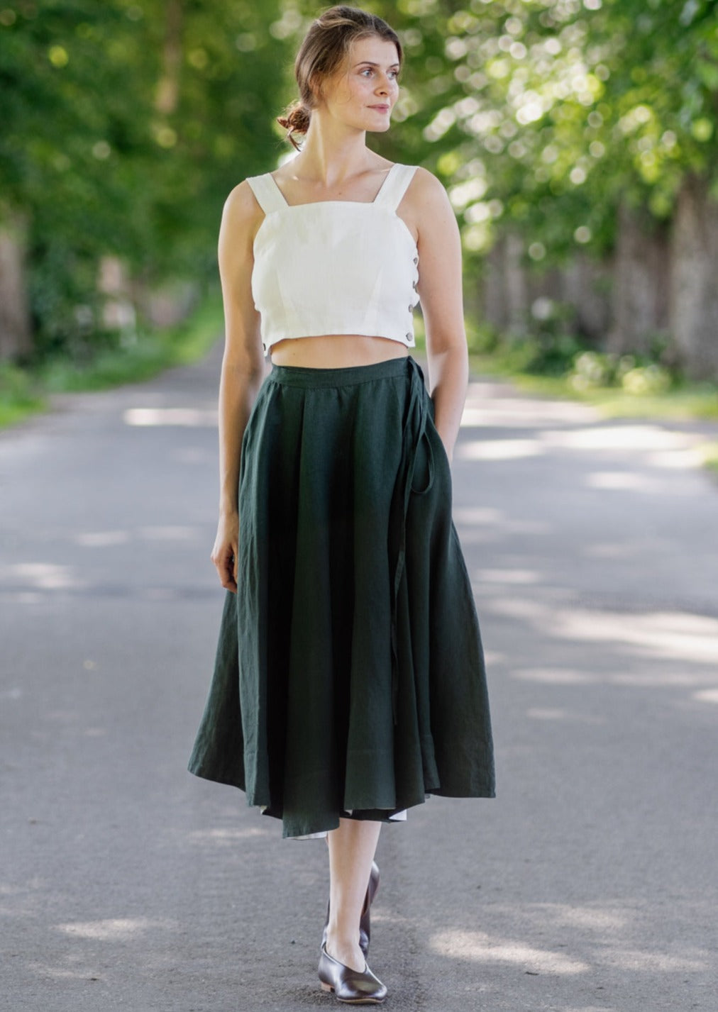 Wrap Skirt, Evergreen#color_evergreen