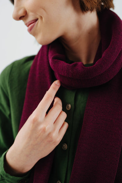 Wrap Scarf, Merino Wool#color_burgundy